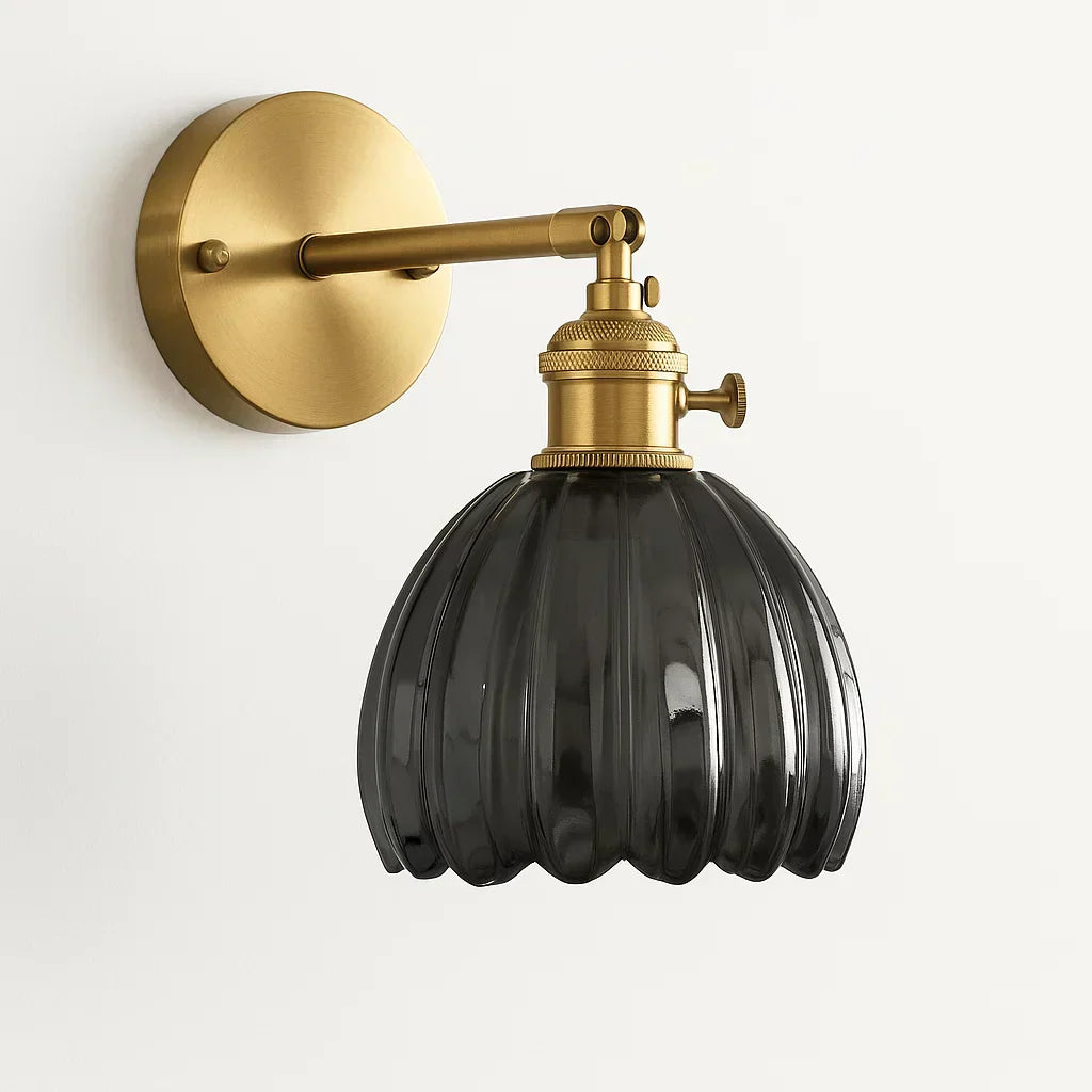 Retro Væglampe med Tulipan Glas Skærm | Vintage Stil