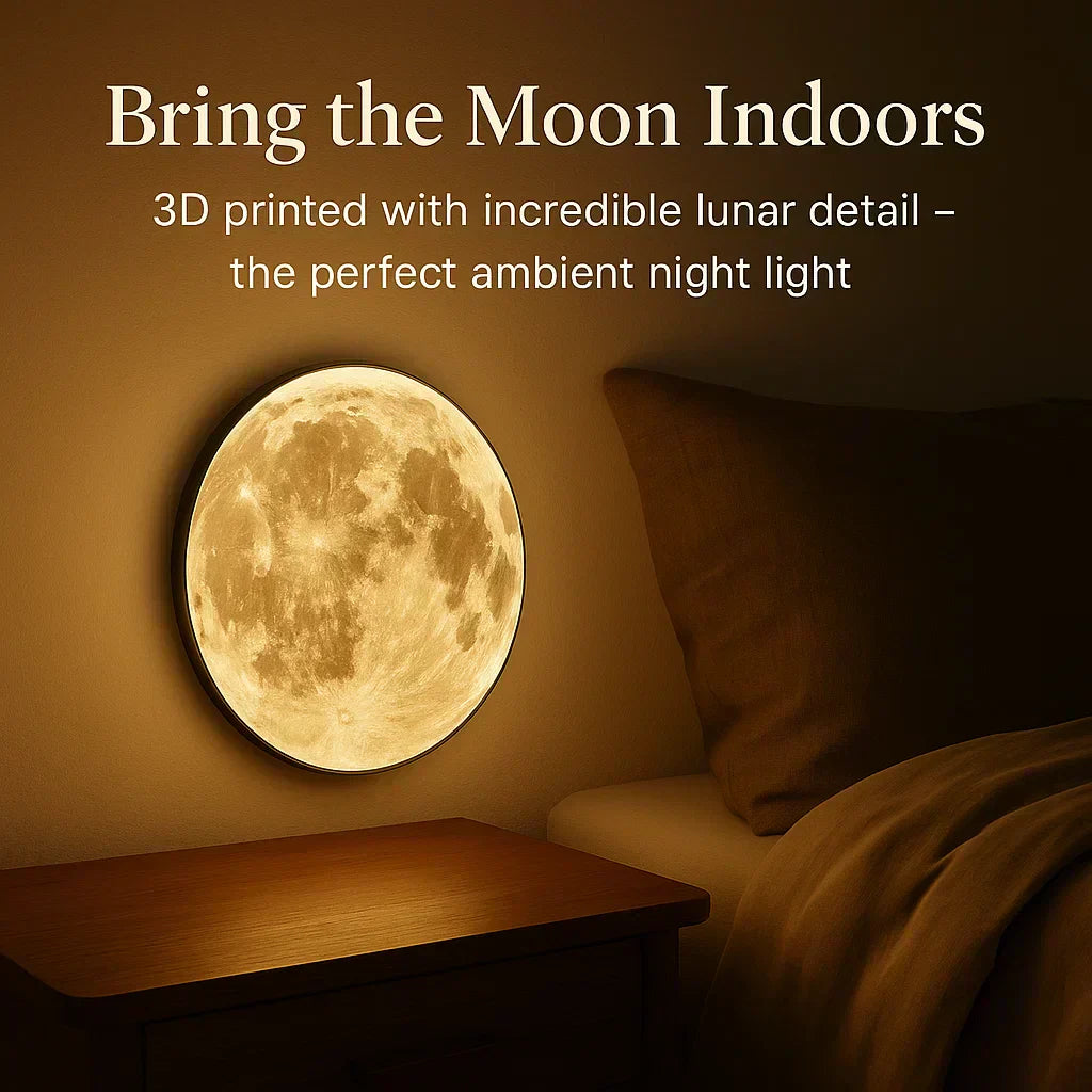 NovaLume Moon Glow LED Lampe med Dæmper til Blød Hyggelig Atmosfære i Soveværelset