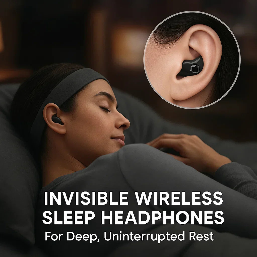 Usynlige trådløse søvnhovedtelefoner | IPX5 vandtæt, Bluetooth 5.3 for komfortabel søvn og afslapning
