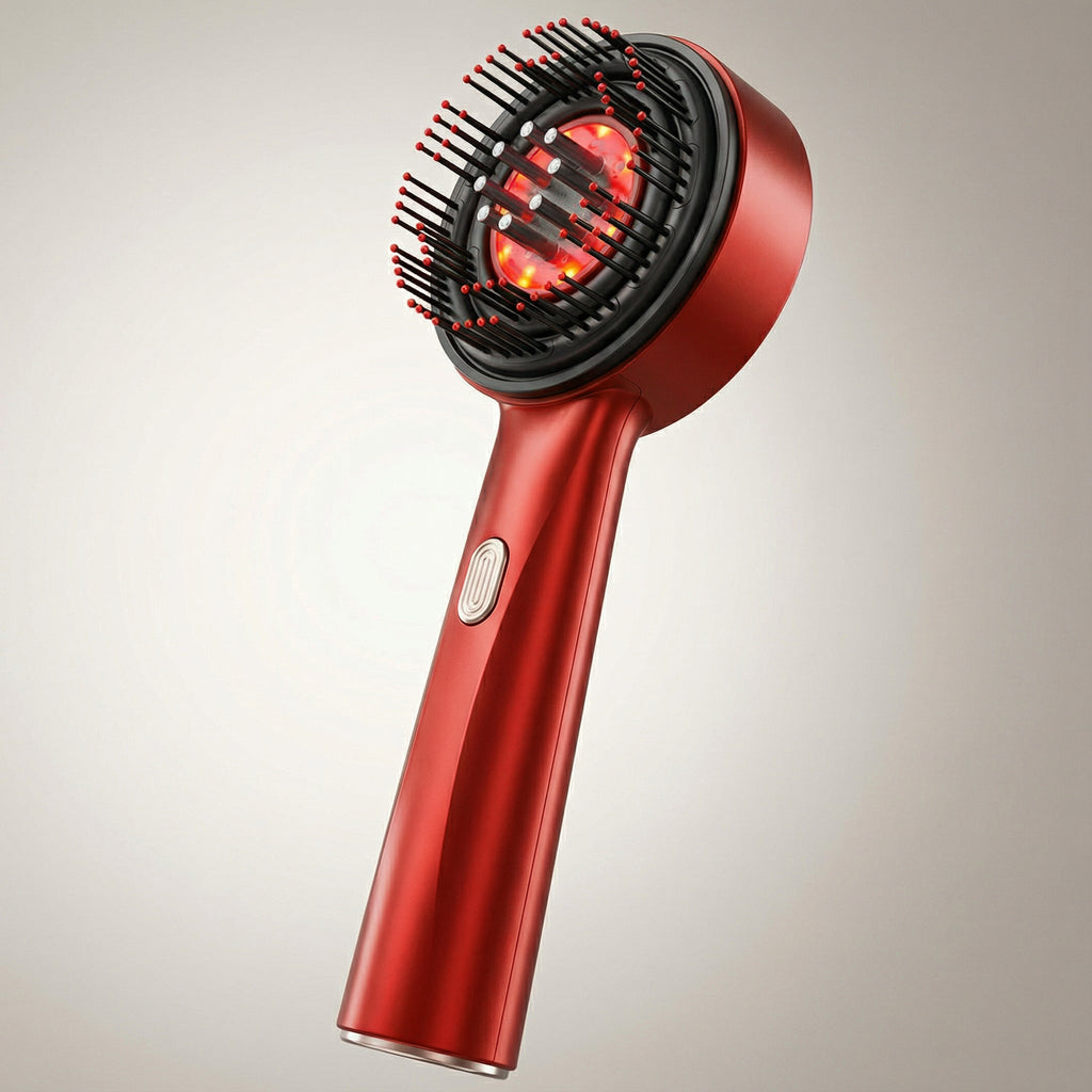 Elektrisk Massagekam – Vibration, Rødt lys & Ergonomisk Design
