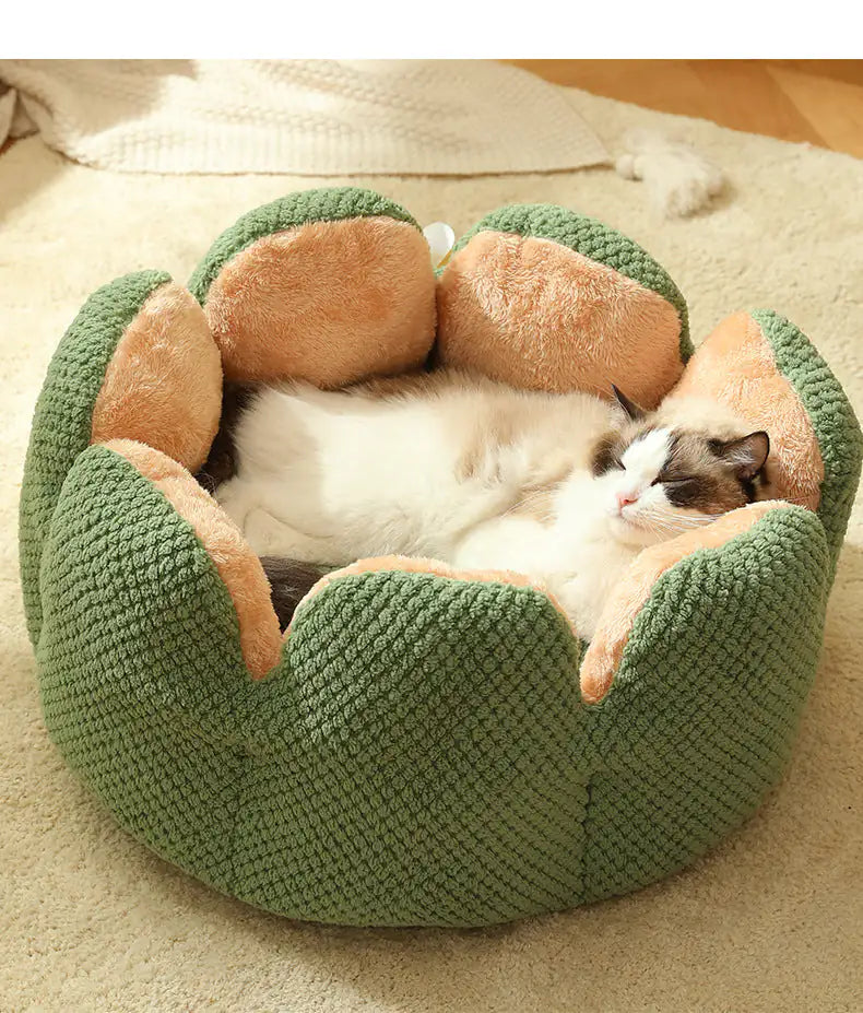 Blomst Kattebed - Blødt og Behageligt til Din Kat