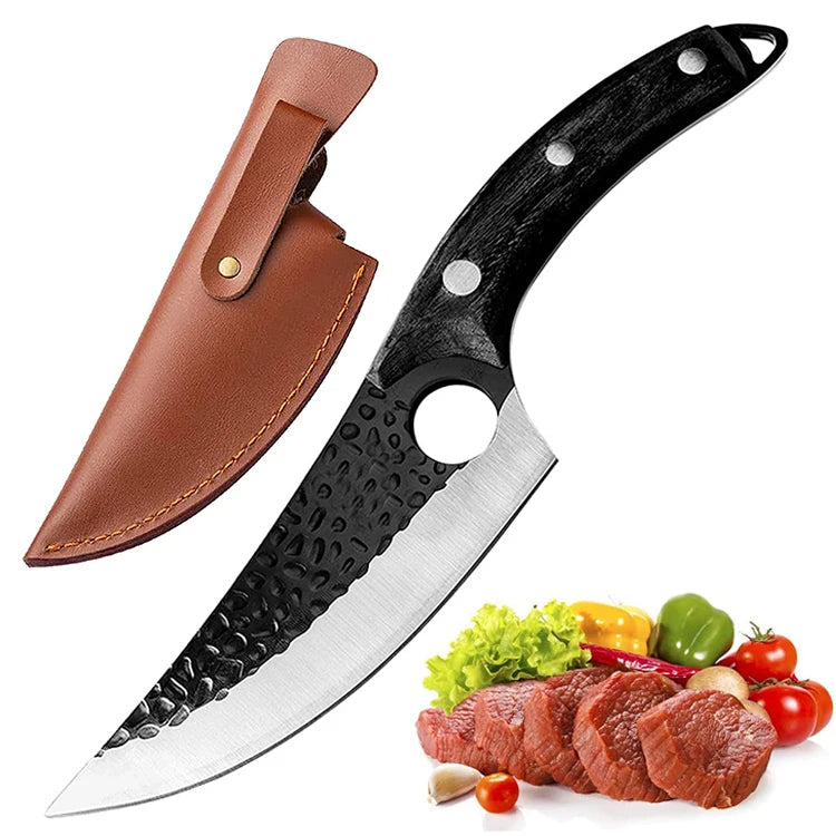 Huusk Kniv Håndlavet Køkkenkniv Med Premium Kontrol Til Hjemmekokke