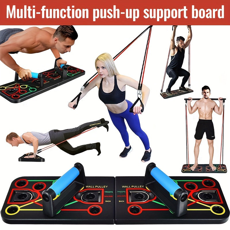 Push-up planke sæt med håndtag, modstandsbånd og tilbehør – ideelt til bryst og mave