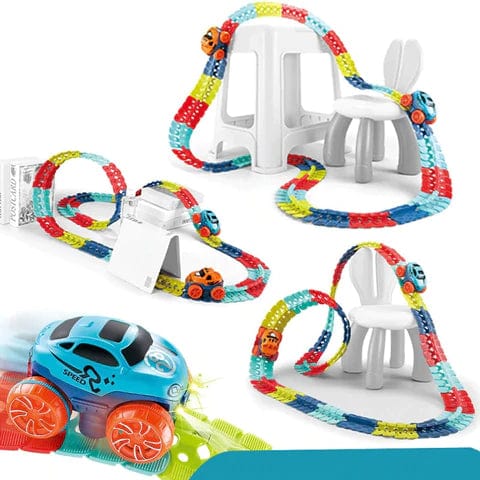 KidsPlay – Magnetisk Autoracerbane lysende & fleksibel – Børn 3+