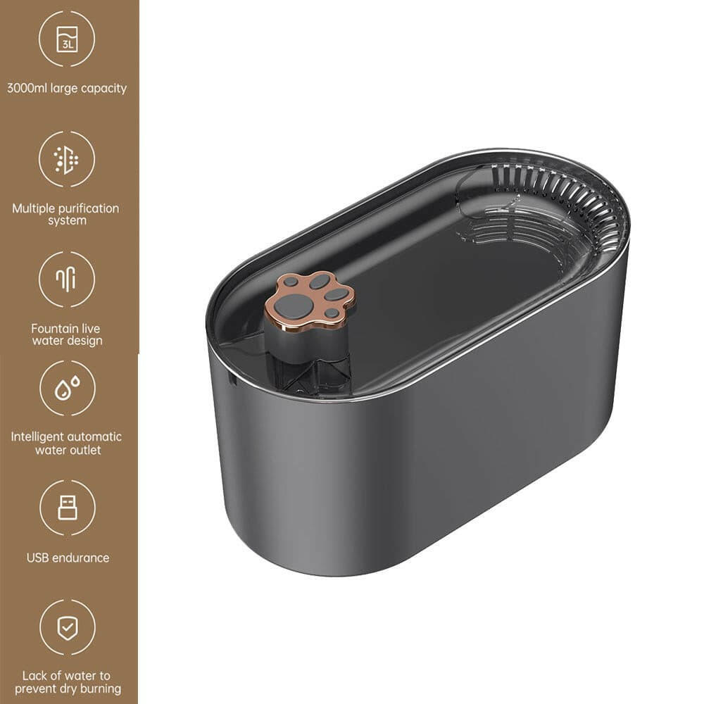 Bolendo Pet Ultra-stille Vanddispenser med LED-belysning Vandfontæne