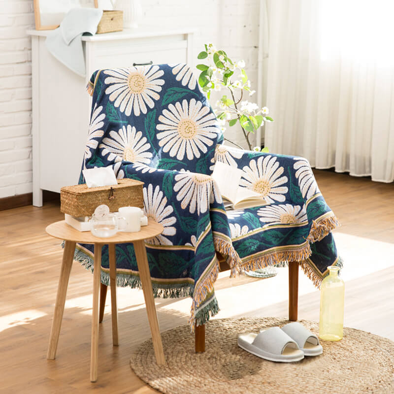 Bohemian Frynse Strikket Sofa Plaid