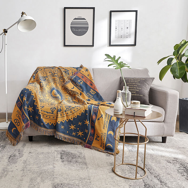 Bohemian Frynse Strikket Sofa Plaid
