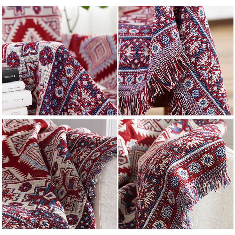 Bohemian Frynse Strikket Sofa Plaid