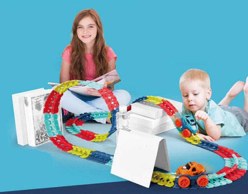 KidsPlay – Magnetisk Autoracerbane lysende & fleksibel – Børn 3+