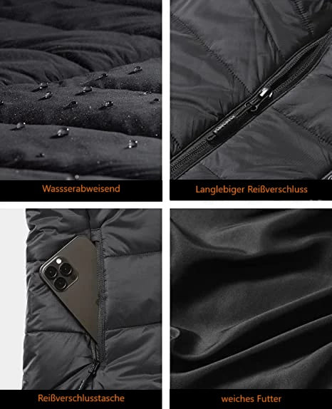 Opvarmet Unisex Jakke med Justerbar Varme og Vandafvisende Materiale