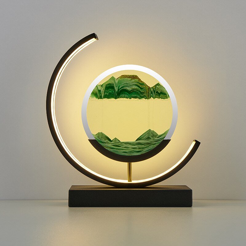 Deko LED Bordlampe | Moderne Designer Lampe | Sandbillede til Drejning | SandScape