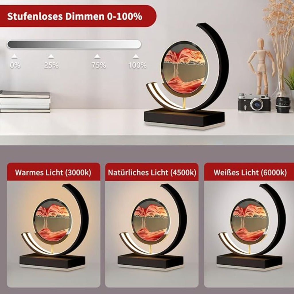 Deko LED Bordlampe | Moderne Designer Lampe | Sandbillede til Drejning | SandScape