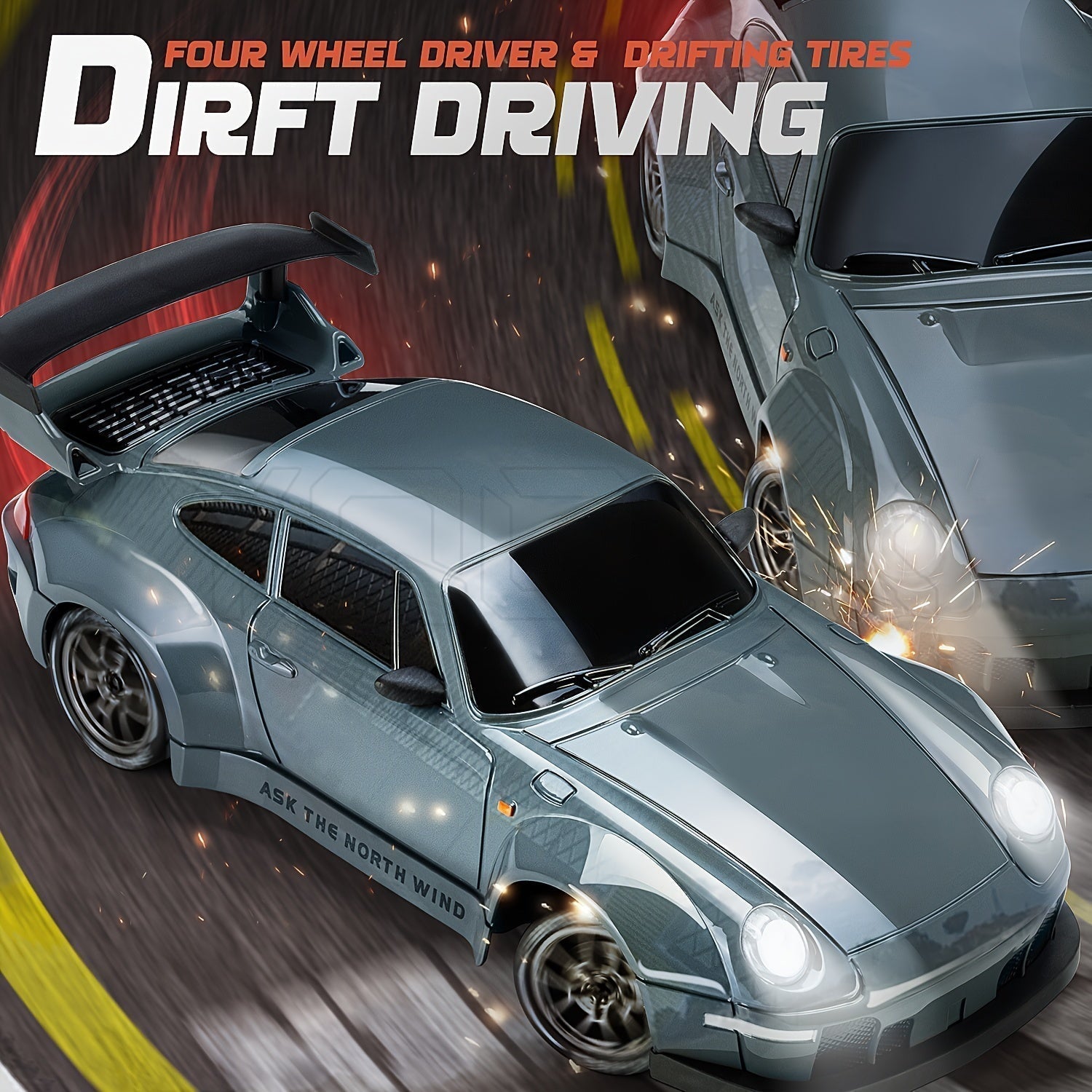 Ultimate 1:24 RC Driftbil med LED-hjul – Genopladeligt 4WD racing legetøj