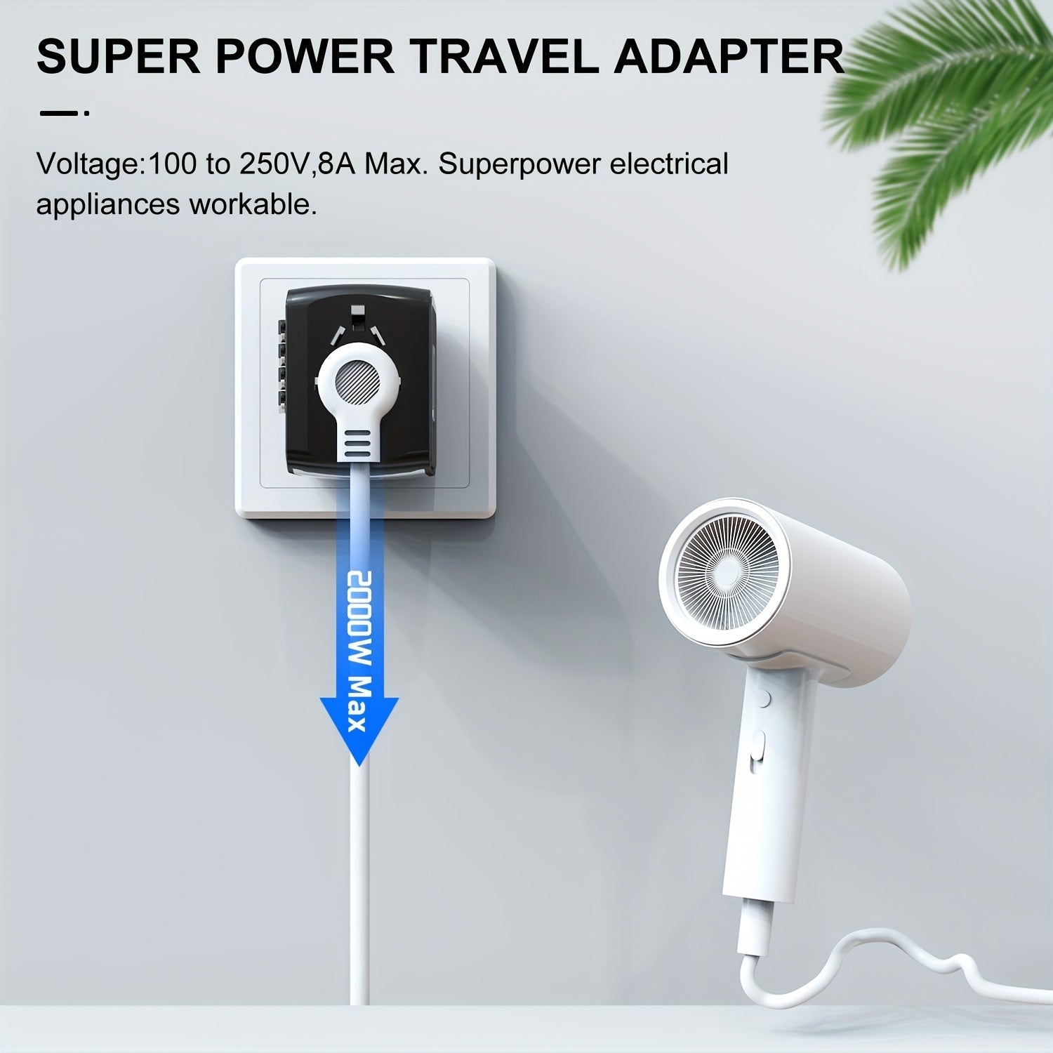 Rejseadapter med 4 USB-porte og Type-C – Global oplader med hurtig opladning og sikkerhedsfunktioner