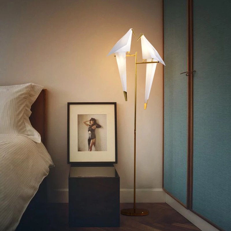 Elegant Origami Fuglelampe - Magnetbeslag