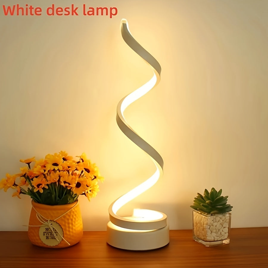 Spiral LED Skrivebordslampe – Moderne Dæmpbar Belysning