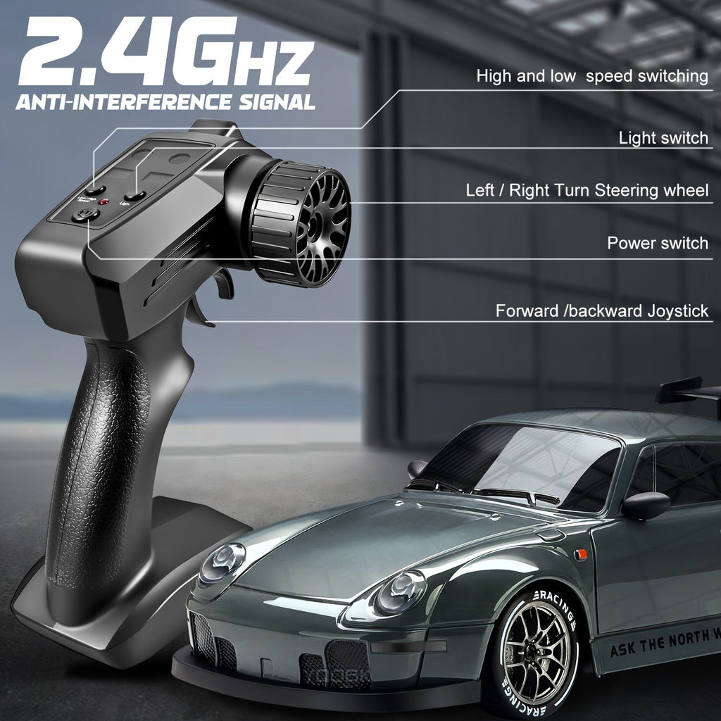 Ultimate 1:24 RC Driftbil med LED-hjul – Genopladeligt 4WD racing legetøj