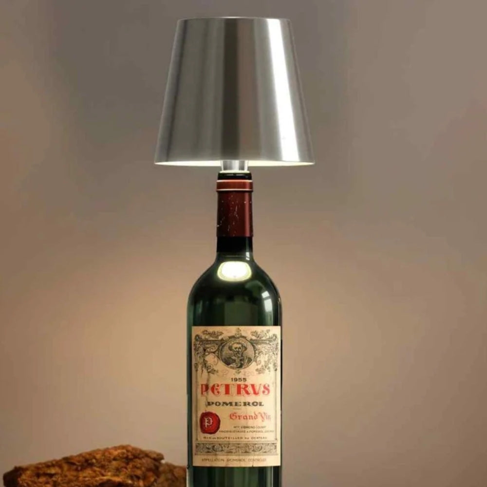 Flaske lys | Flaske som bordlampe | Genopladelig bordlampe | Flaskekapsel | LumiFlaske