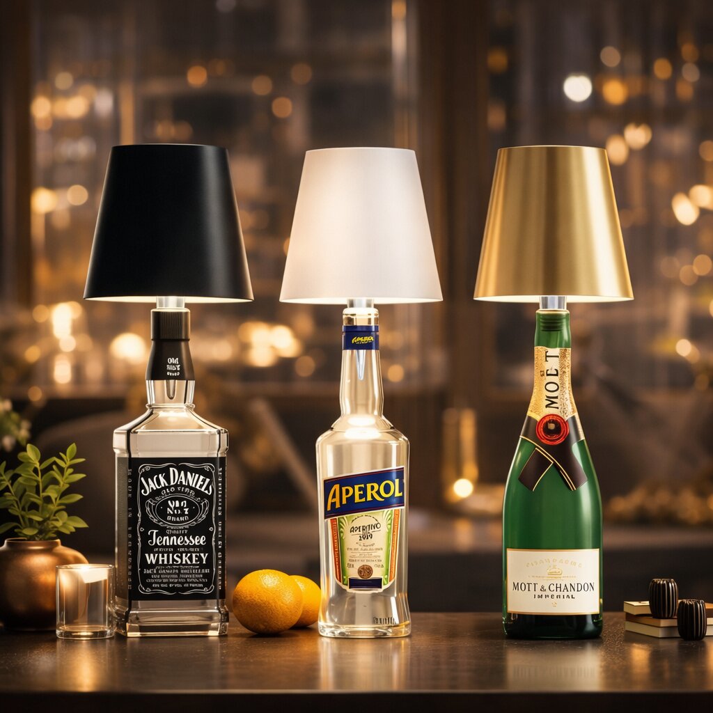 Flaske lys | Flaske som bordlampe | Genopladelig bordlampe | Flaskekapsel | LumiFlaske