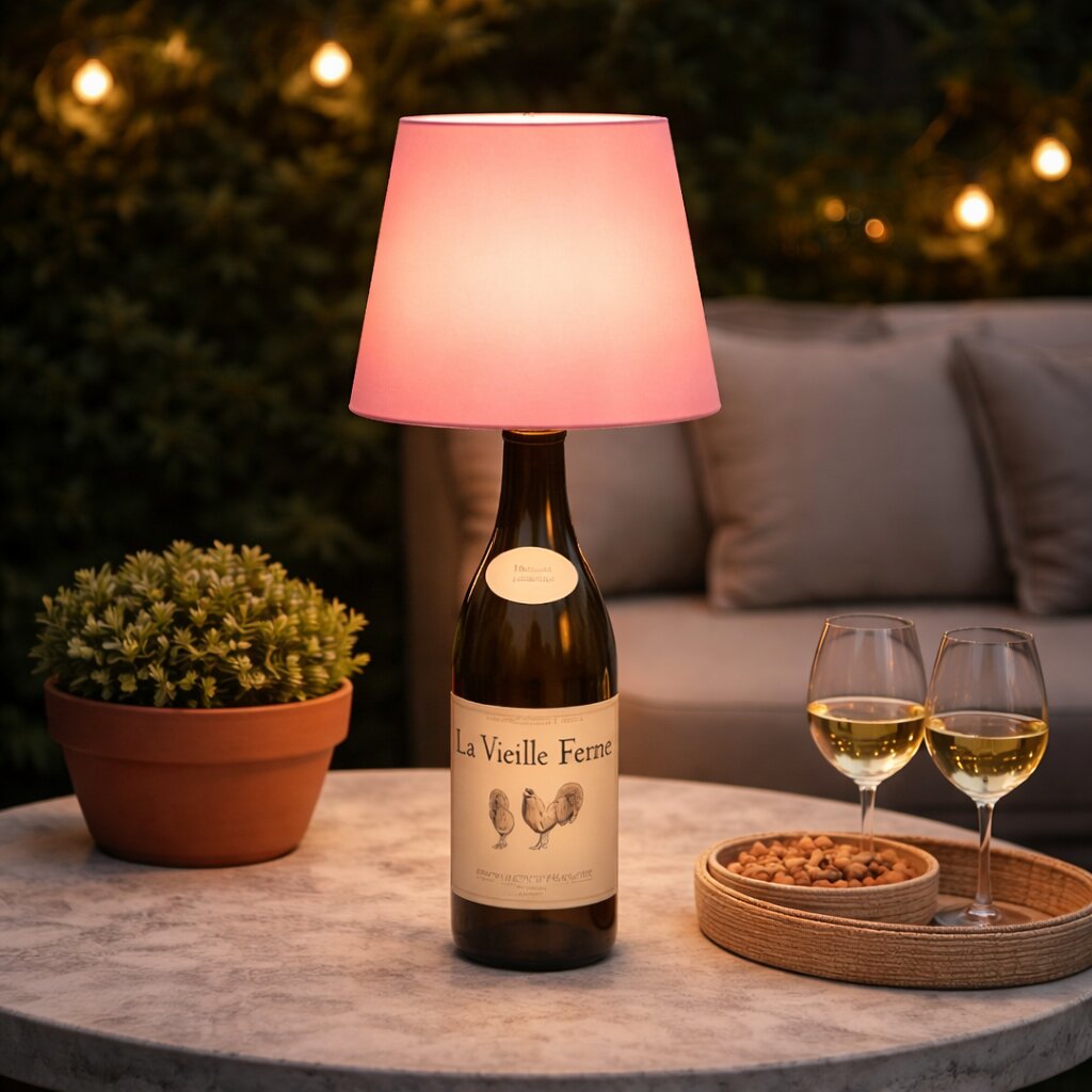 Flaske lys | Flaske som bordlampe | Genopladelig bordlampe | Flaskekapsel | LumiFlaske