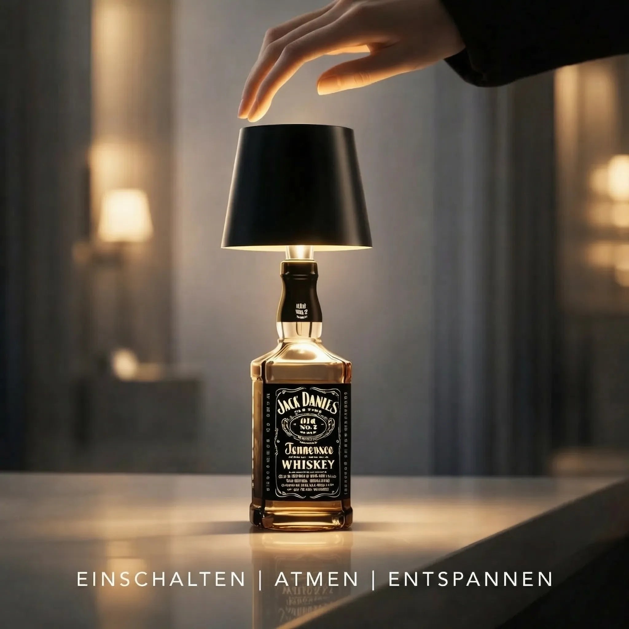 Flaske lys | Flaske som bordlampe | Genopladelig bordlampe | Flaskekapsel | LumiFlaske