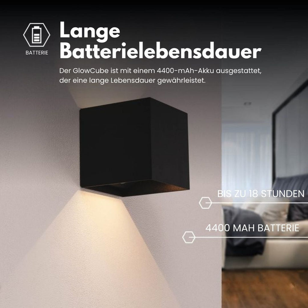 Trådløs væglampe til indendørs og udendørs brug | LED væglampe med batteri og sensor i sort og hvid