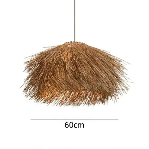 Håndlavet Rattan Pendellampe til en Varm Naturlig Atmosfære i Dit Hjem