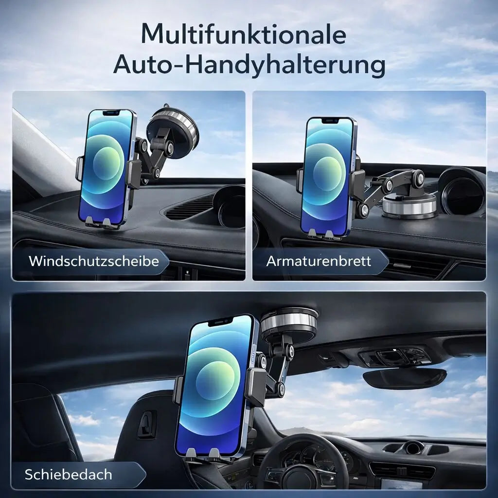 Mobilholder til bil | Mobilholder med sugekop & 360° rotation | LuxGrip