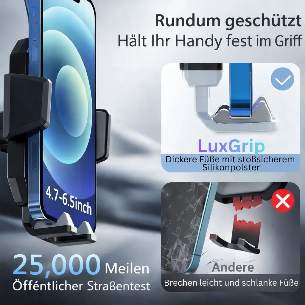 Mobilholder til bil | Mobilholder med sugekop & 360° rotation | LuxGrip