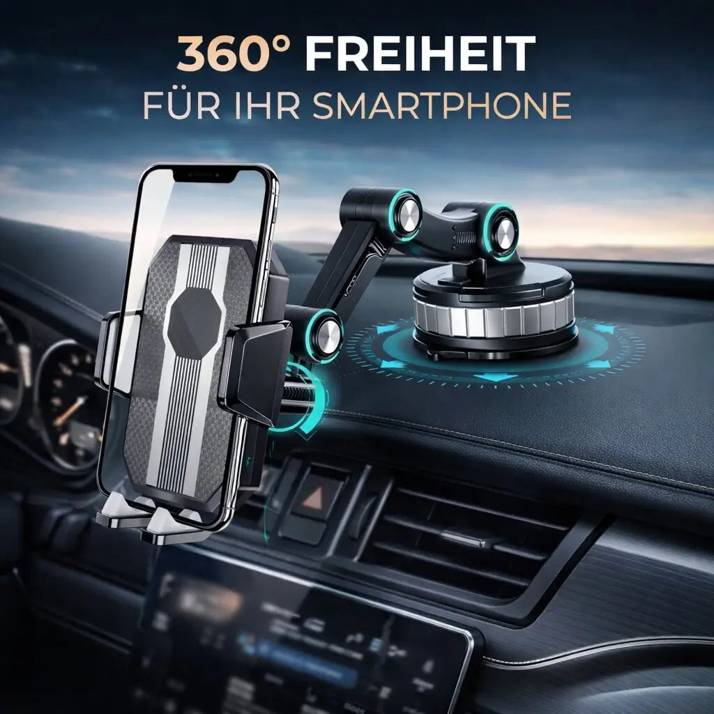 Mobilholder til bil | Mobilholder med sugekop & 360° rotation | LuxGrip