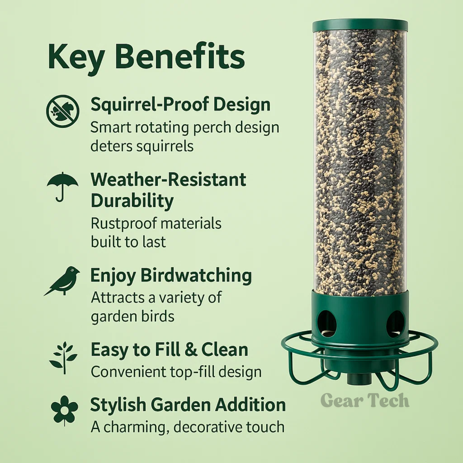 Heavy-Duty Egernfri Fuglefoder - Metal Design
