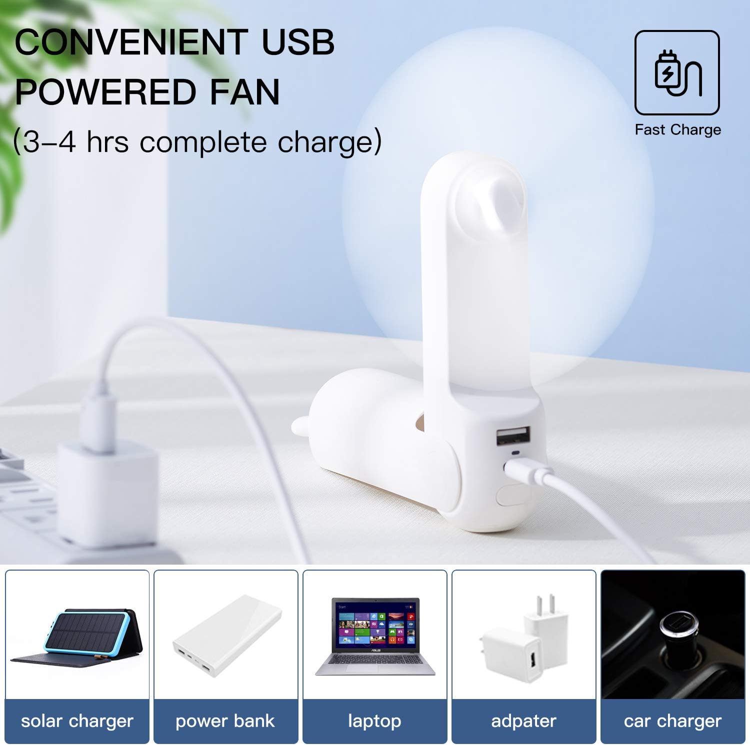 Håndventilator | Ventilator med USB & Lommelygte | LuftBuddy