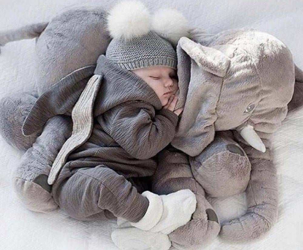 Elefant Kramme Baby Pude – Blød, Krammevenlig og Behagelig