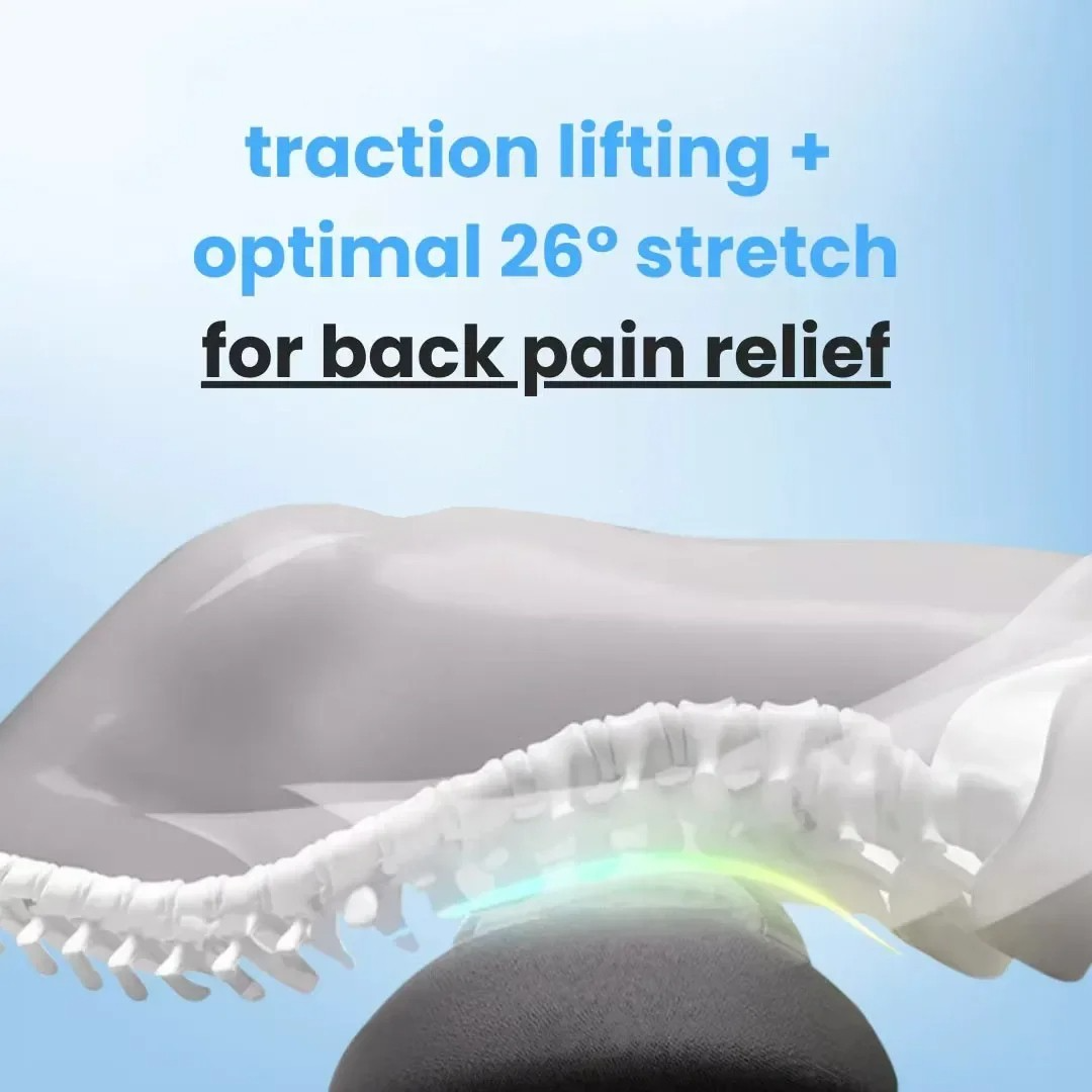 Rygsmerter Massagestol med Varme & Vibration, Rygstøtte til Lindring af Iskias, Lumbal Smerte & Holdningskorrektion – 3-i-1 Hjemmebehandling