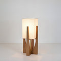 Elegant Japansk Stil Valnød Gulvlampe med LED Lys