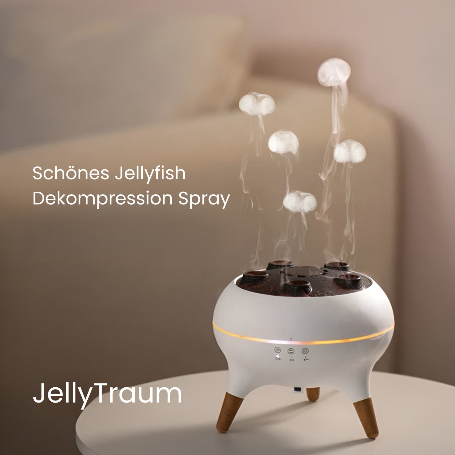 Luftfugter & Diffuser | Aromadiffuser med LED lys & Timer | JellyTraum