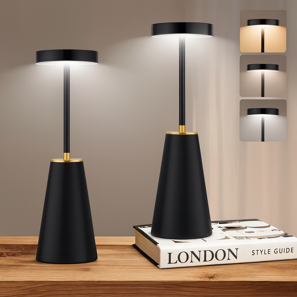 Trådlampe | Natbordlampe med Touch | Dæmpbar lampe til moderne atmosfære | AuraLume