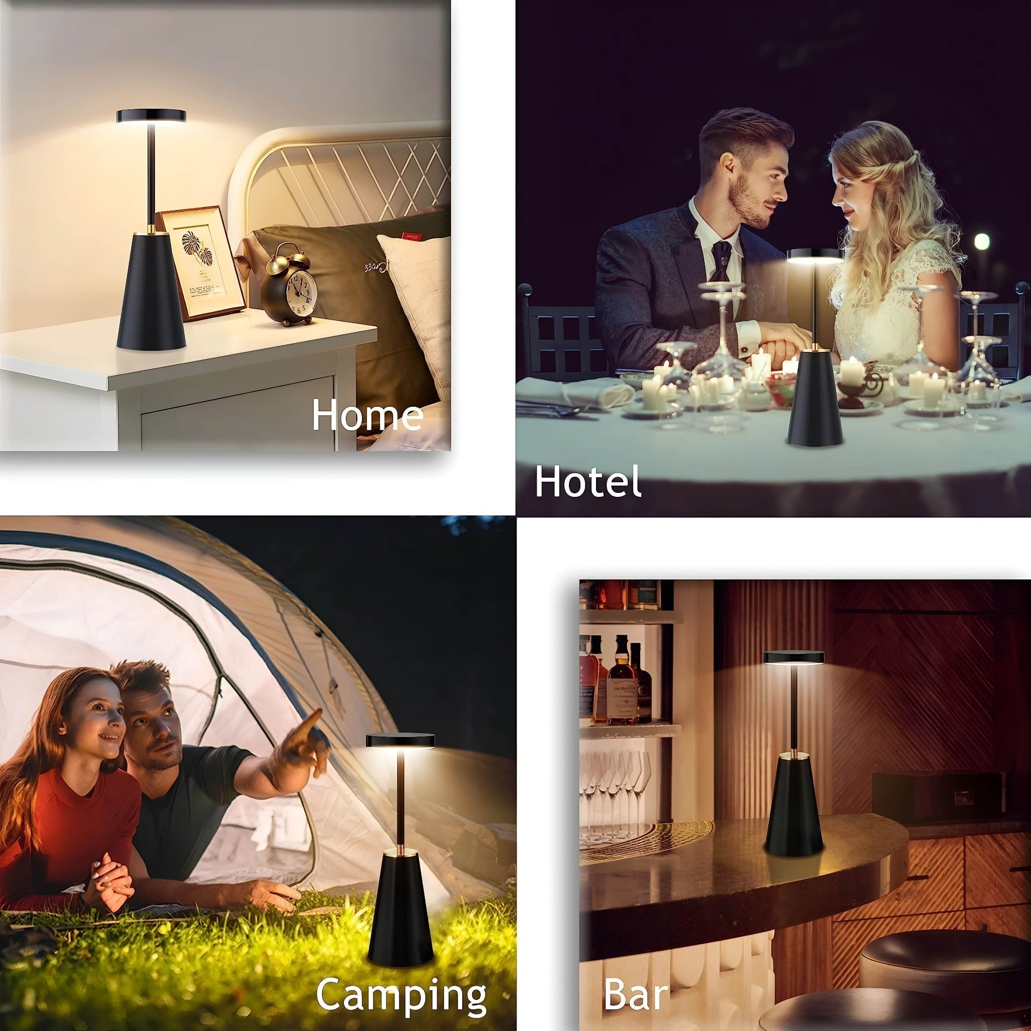 Trådlampe | Natbordlampe med Touch | Dæmpbar lampe til moderne atmosfære | AuraLume