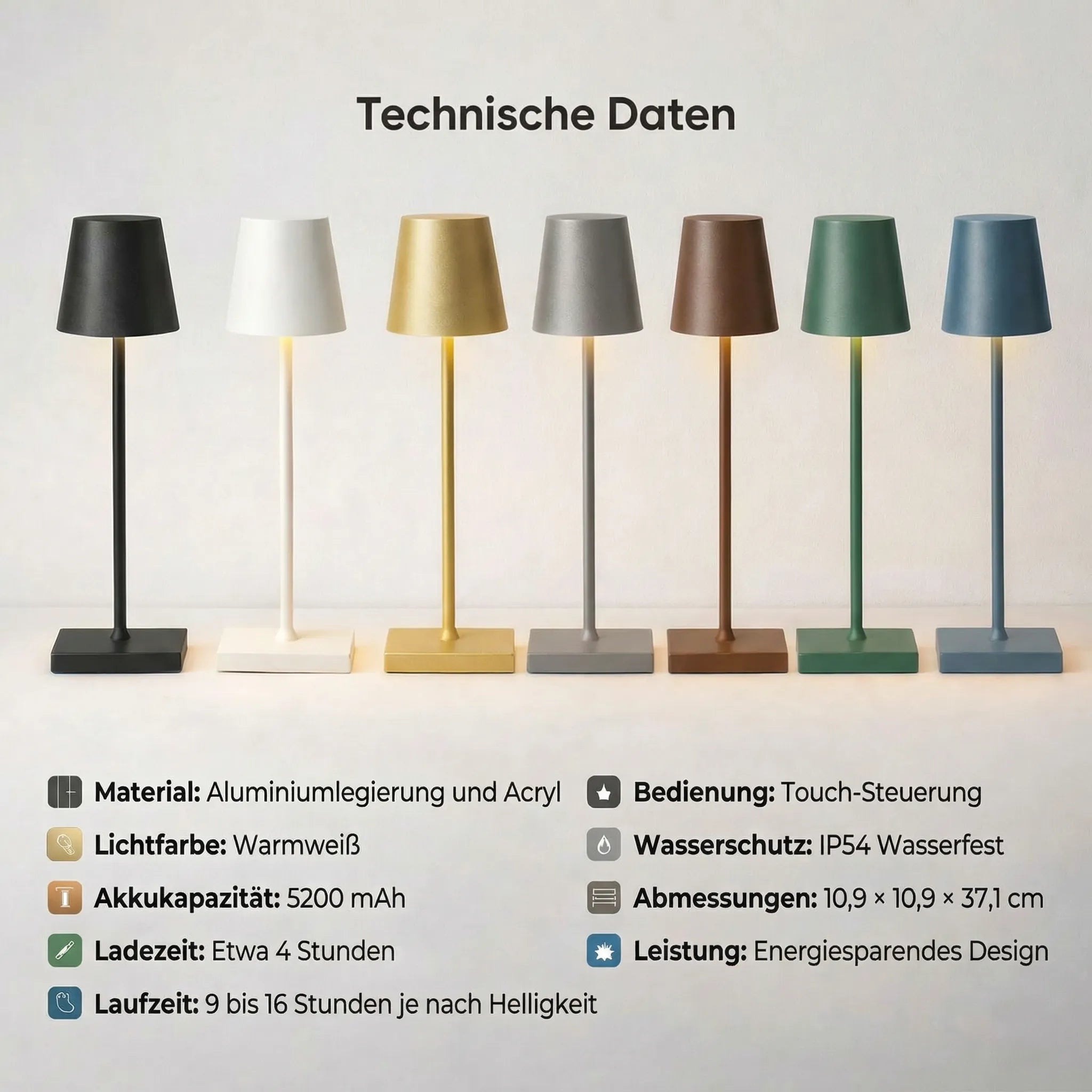Trådlampe til bord | Bordlampe med batteri | BordLys