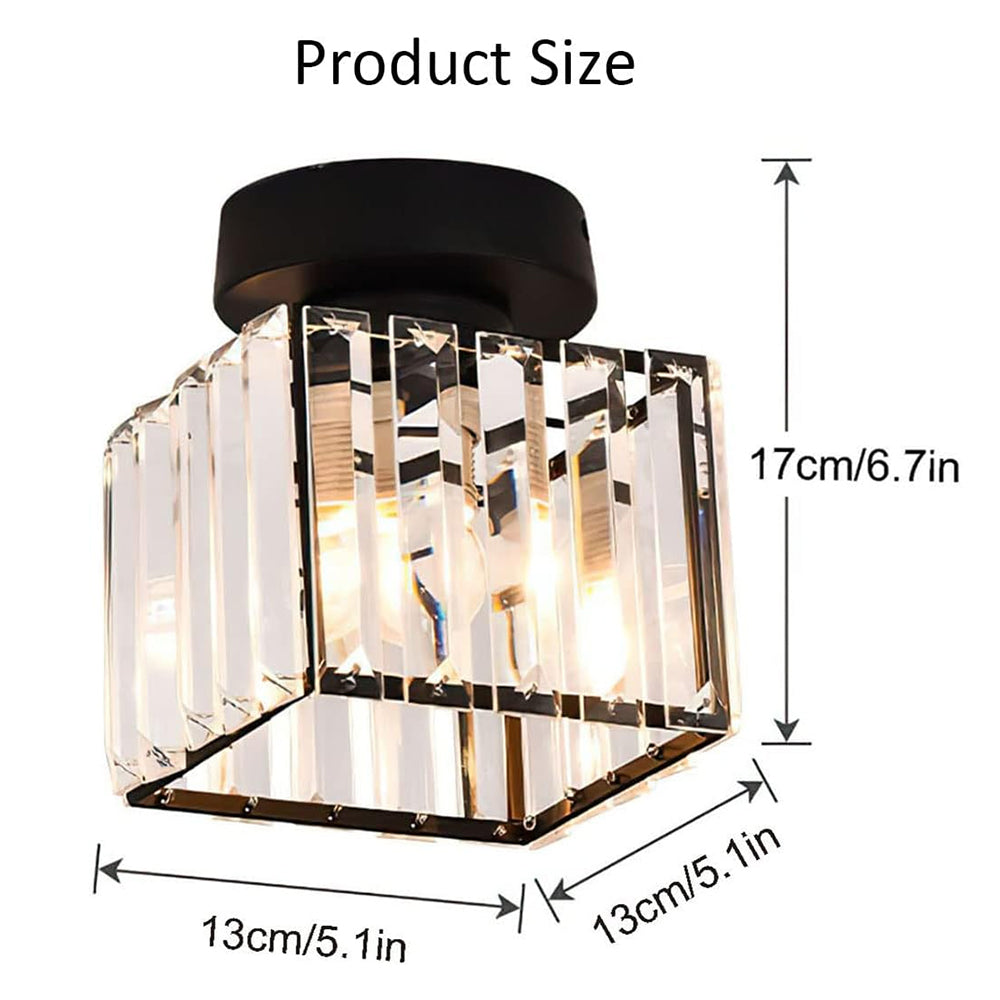 Krystalglas Loftlampe – Messingbeslag & Kompakt Design