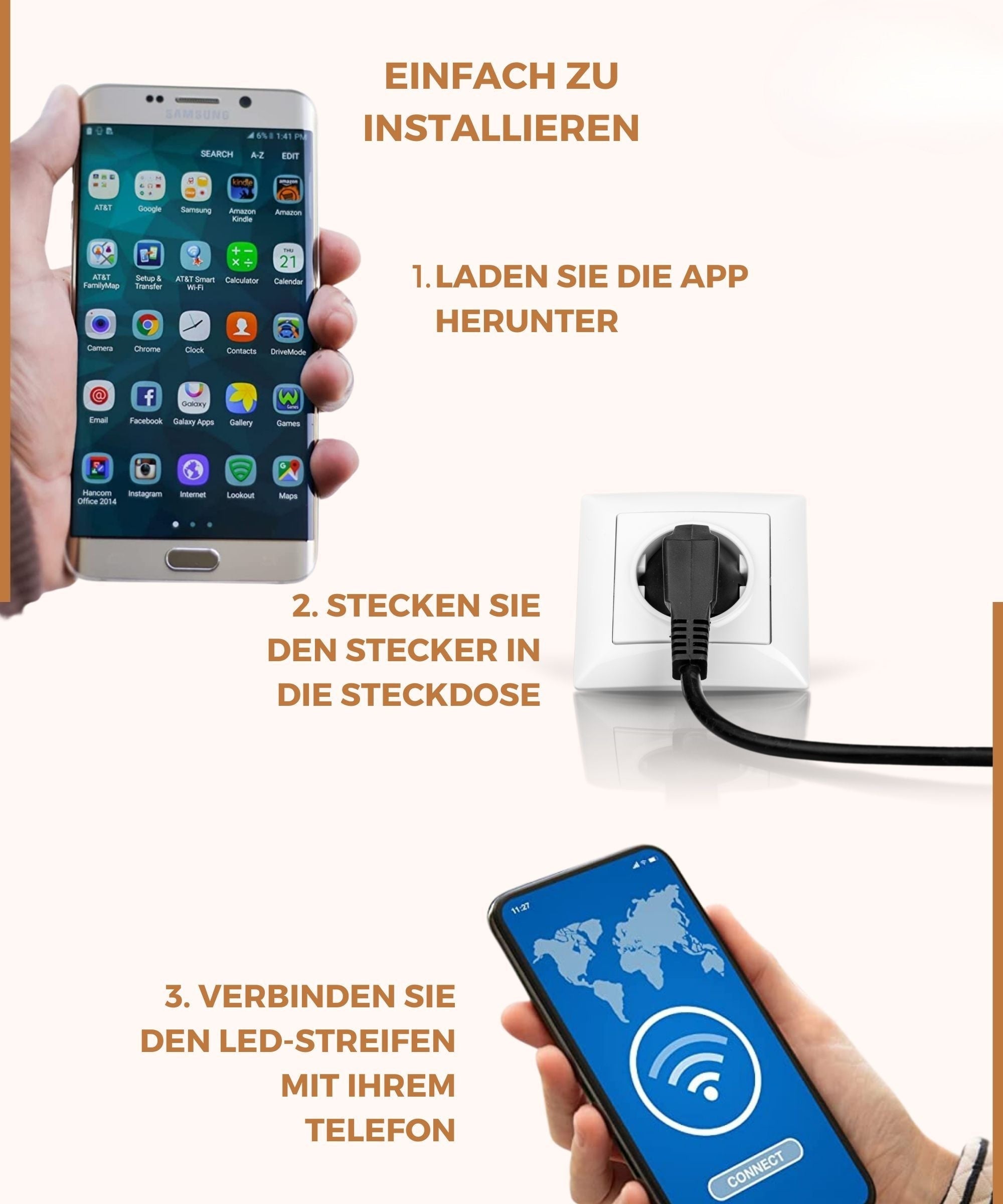 LED Strips 15 Meter | LED Strip med App & Fjernbetjening | LED Belysning | StreifLux