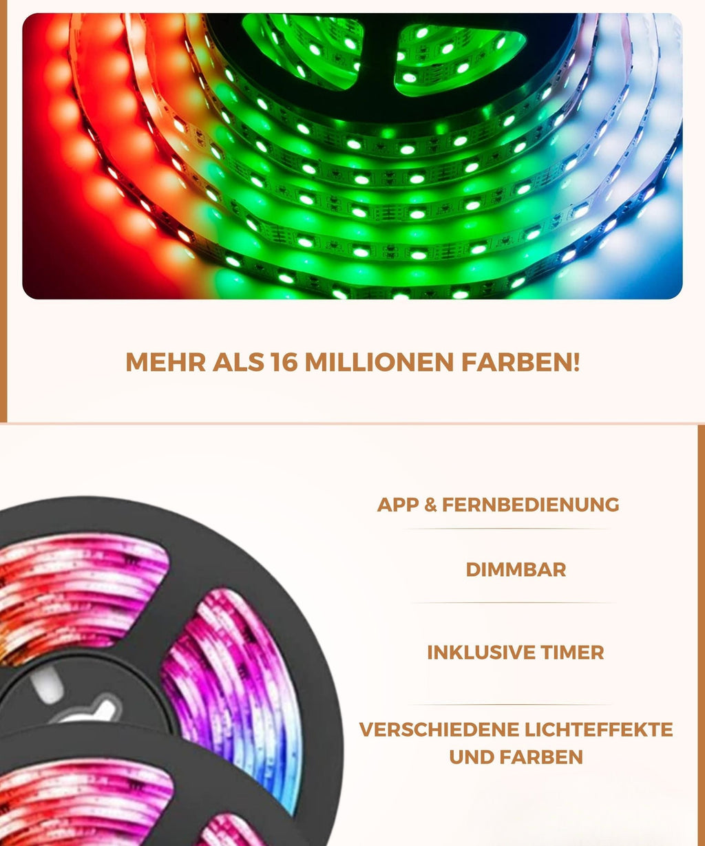 LED Strips 15 Meter | LED Strip med App & Fjernbetjening | LED Belysning | StreifLux