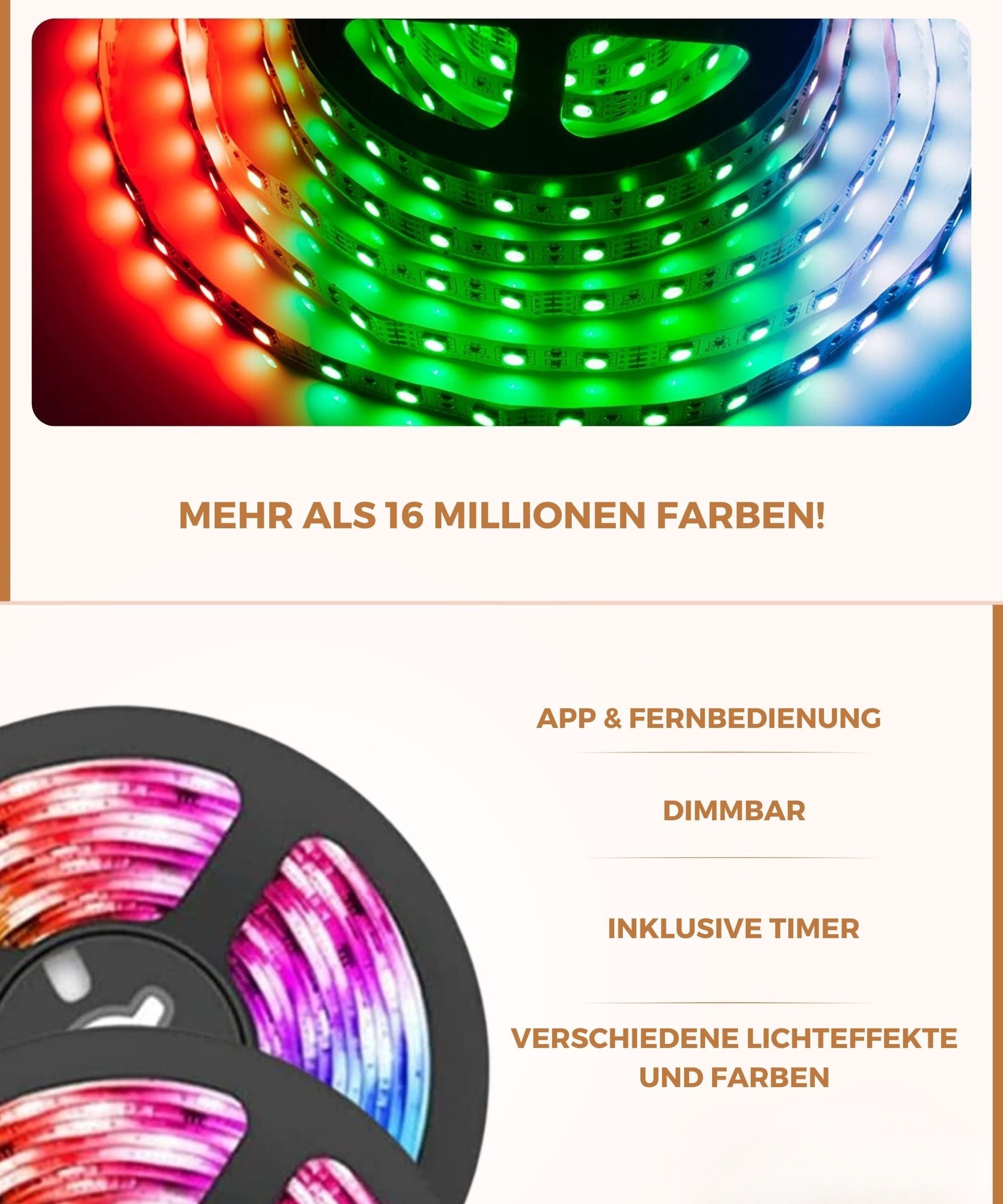 LED Strips 15 Meter | LED Strip med App & Fjernbetjening | LED Belysning | StreifLux