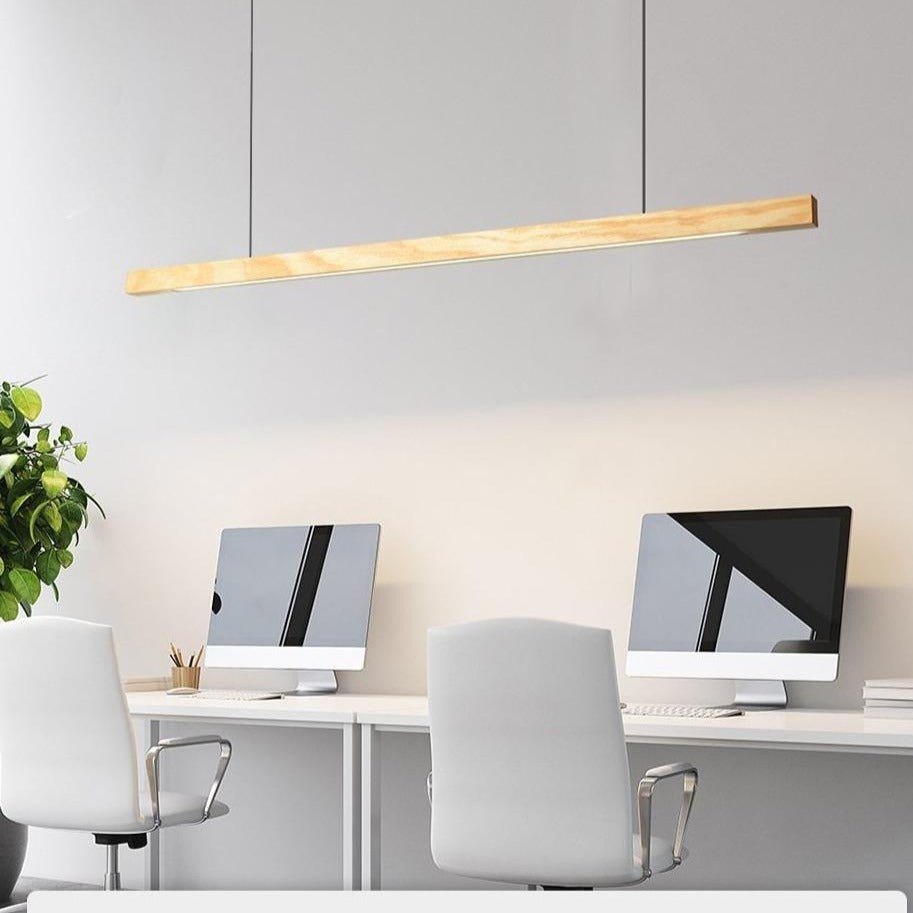 SolaraWood Justerbar LED Træ Pendelampe Til Spisestuer