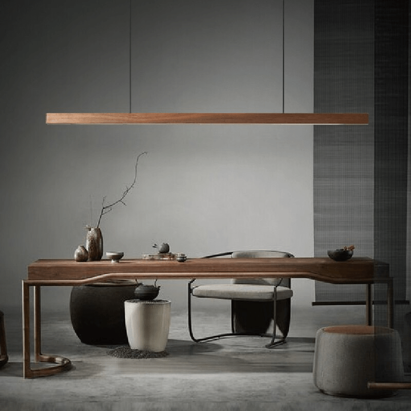 SolaraWood Justerbar LED Træ Pendelampe Til Spisestuer