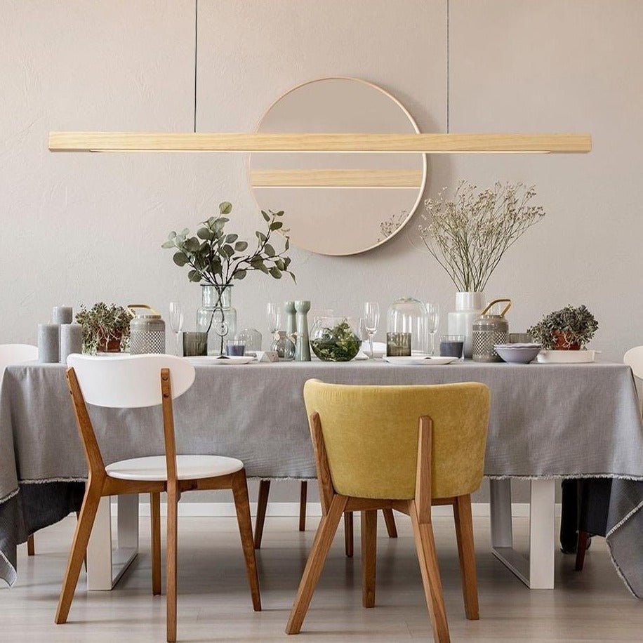 SolaraWood Højdejusterbar LED Pendellampe Til Spisestuer | Petprovac