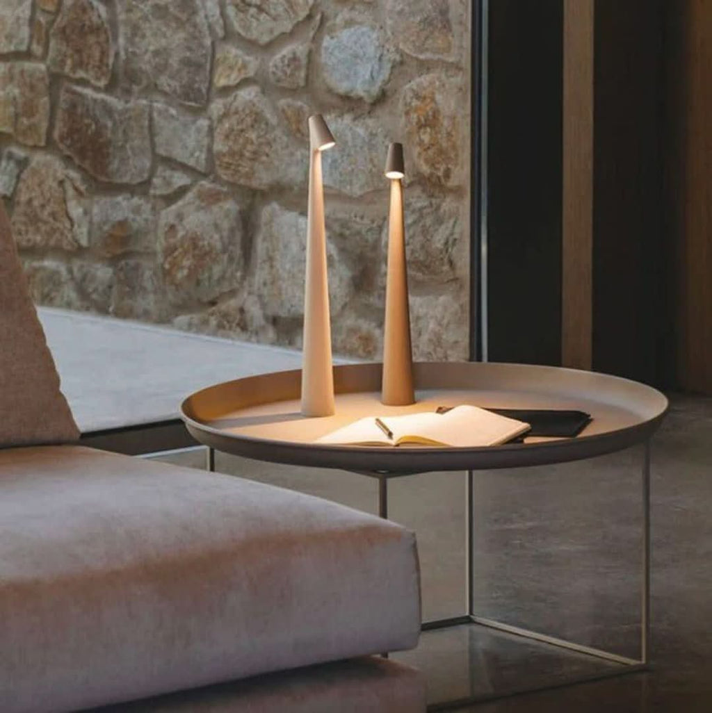 Skandinavisk Dråbefri Bordlampe | Berøringskontrol & USB-Opladning