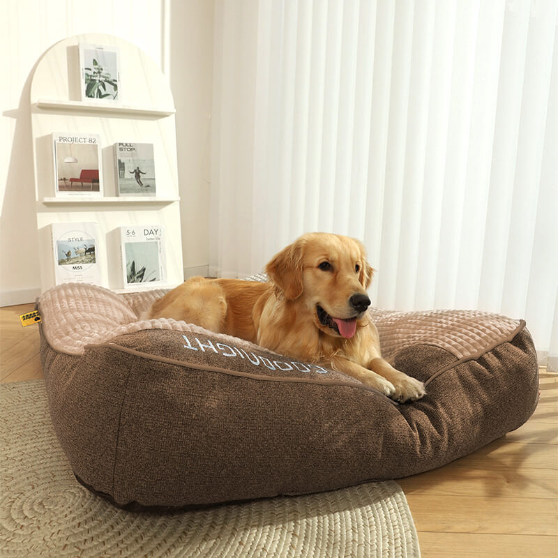 Ortopædisk Hundepude Stor – Luksus Memory Foam Hundeseng med Hovedstøtte