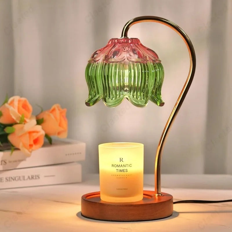 Floral Petal Stearinlys Varmere Med Minimalistisk Moderne Lampe Hjem Decor