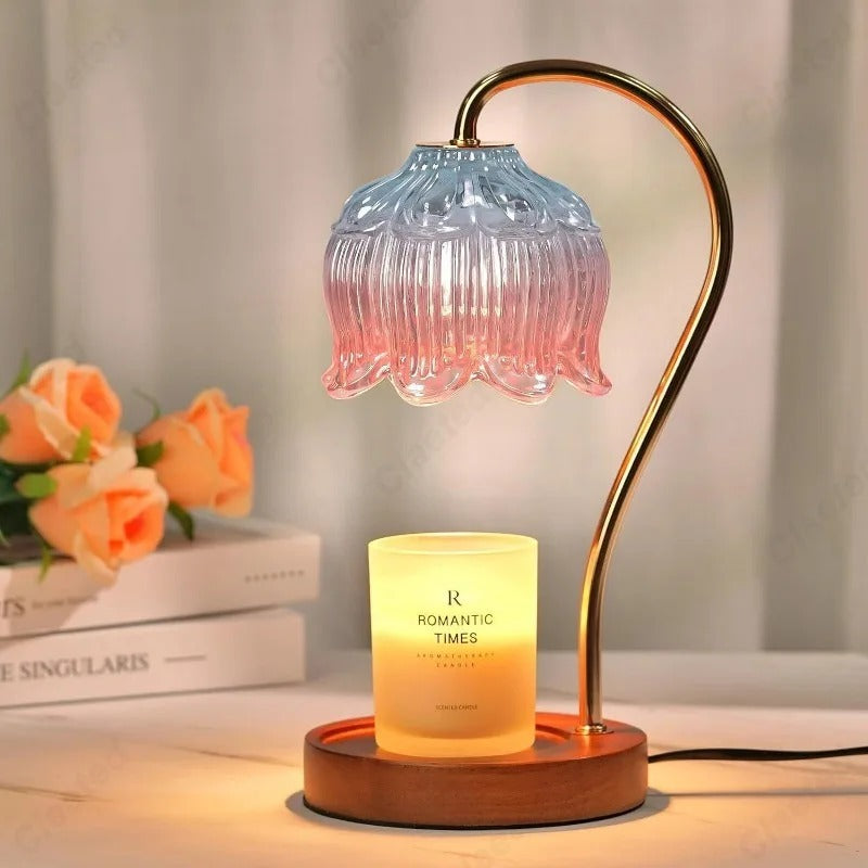 Floral Petal Stearinlys Varmere Med Minimalistisk Moderne Lampe Hjem Decor